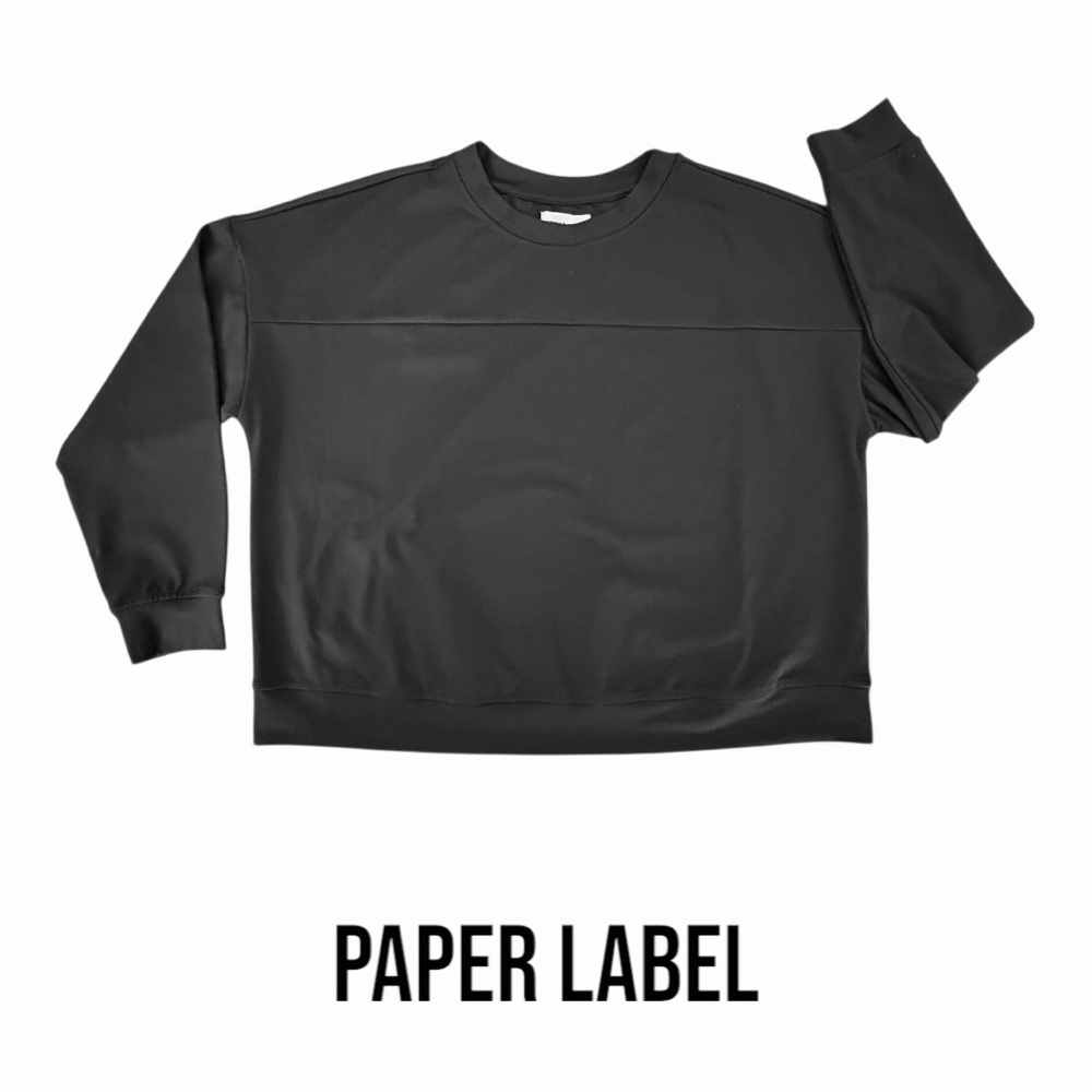 NWT Black Paper Label Neoprene ‘Rue’ Sweatshirt